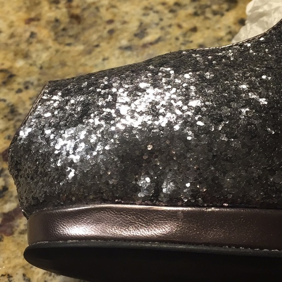 Cupid Silver Sequin Sparkly Glitter High Heels - Picture 8 of 8